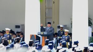 Bertindak sebagai Pembina Upacara adalah Presiden Prabowo Subianto, dalam amanatnya Presiden mengatakan bahwa Pancasila